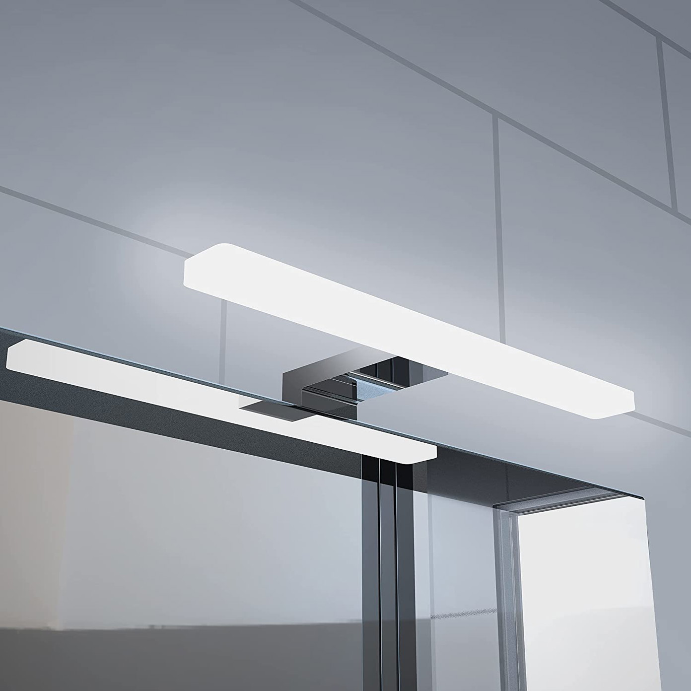 Veidrodžių LED šviestuvas G. LUX, IP44, 10W, 4000 K, 1000 lm, blizgaus chromo sp., 50 cm-0