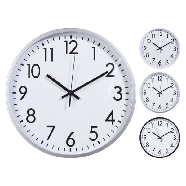 Sieninis laikrodis BASIC, baltos sp., 3 rūšys, ø30 cm