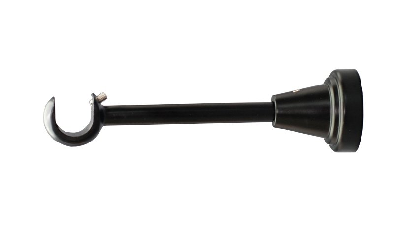 Karnizo laikiklis GRAL, metalinis, viengubas, juodos sp., L14 cm, Ø 16 mm
