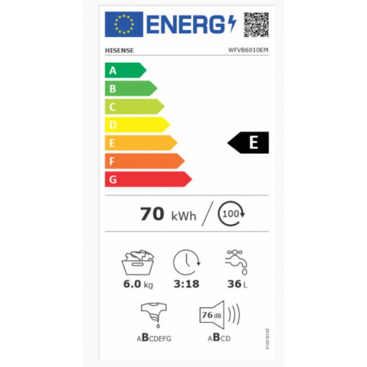 Skalbimo mašina HISENSE WFVB6010EM-1