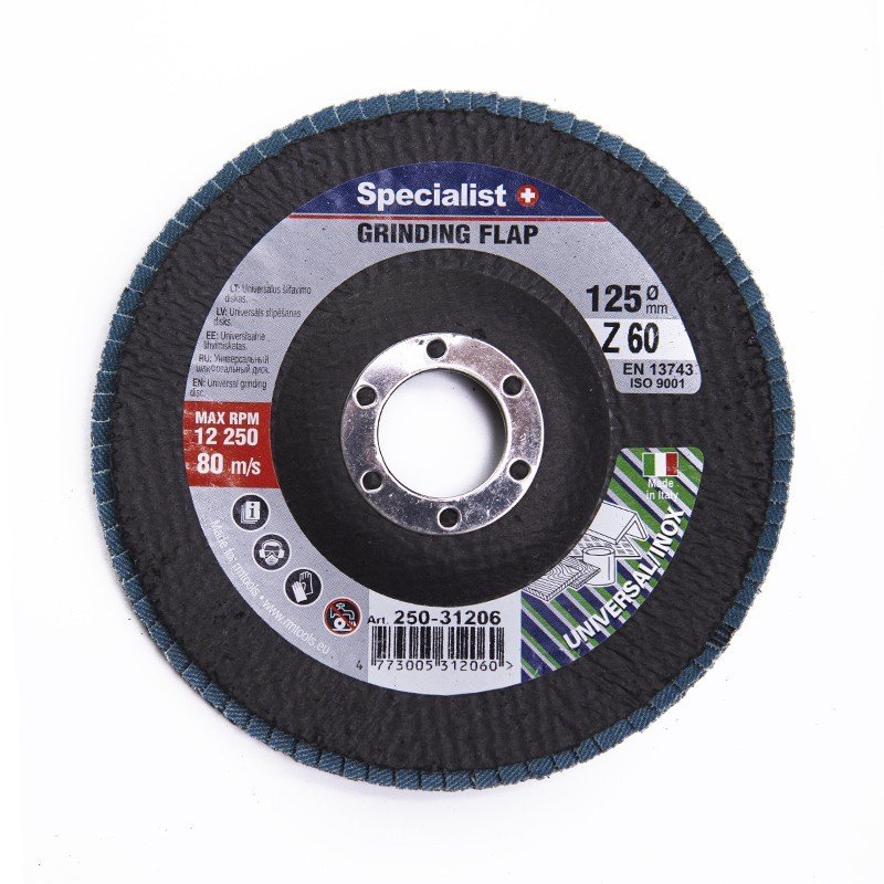 Žiedlapinis šlifavimo diskas SPECIALIST+, 125 x 22,22 mm, cirkonis, ZK60