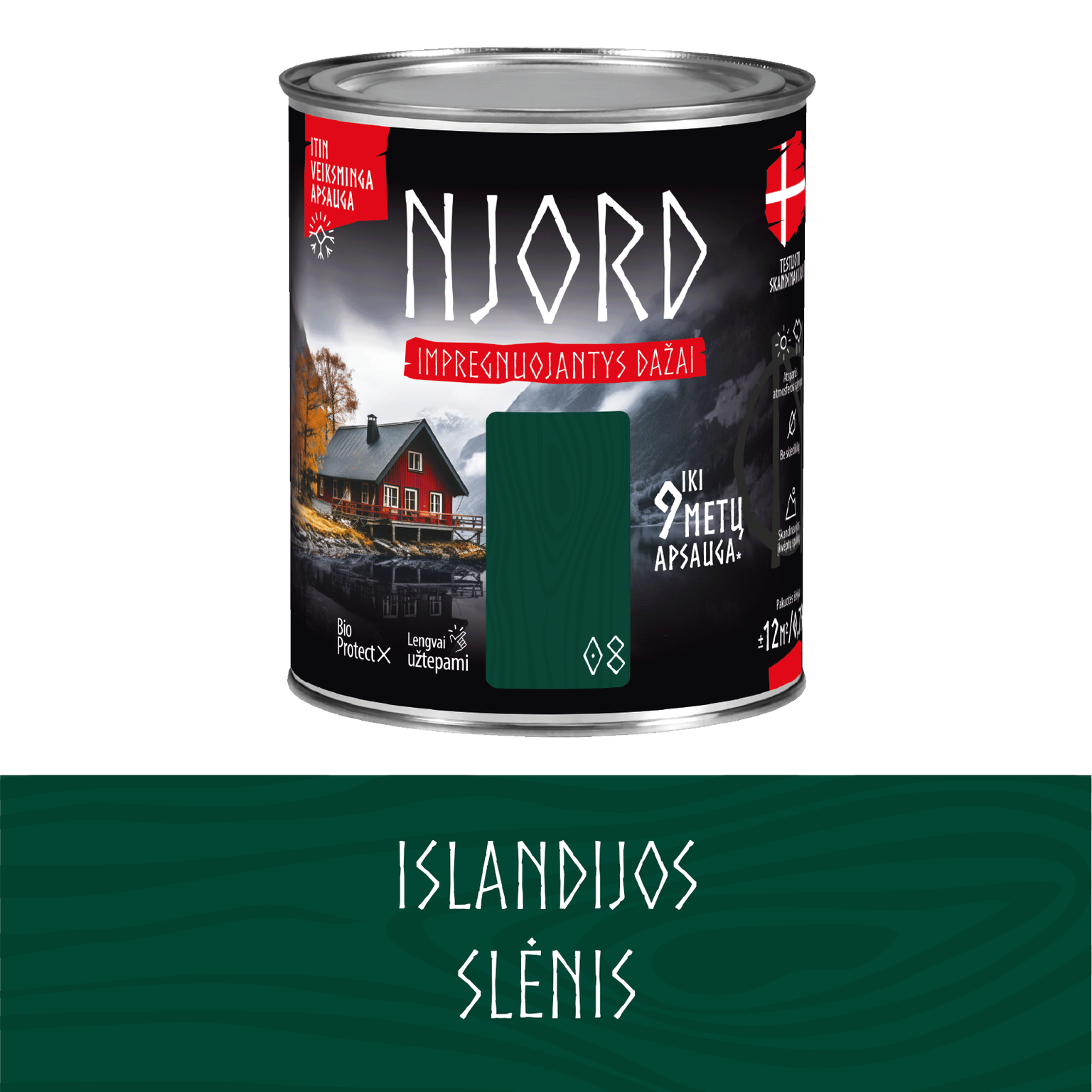 Impregnuojantys dažai medienai NJORD, Islandijos slėnio sp., 0,75 l-0