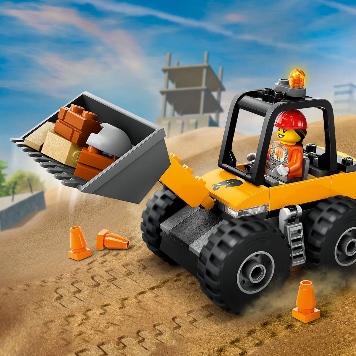 Konstruktorius LEGO City Yellow Construction Wheel Loader - 5