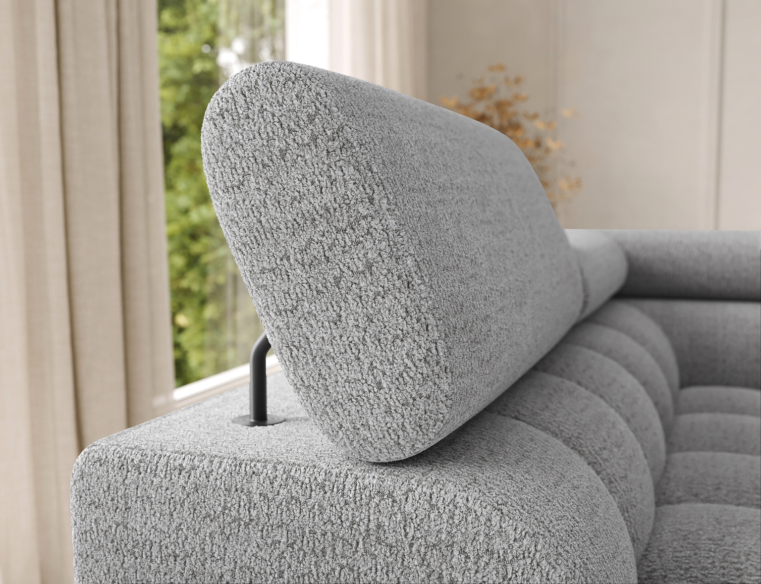 Kampinė sofa - lova Feraria Royal 03, pilka sp., dešininė, 202 x 358 cm x 93 cm - 8