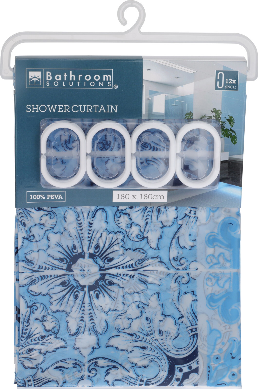 Dušo užuolaidos BATHROOM SOLUTIONS (180 x 180 cm), PEVA, trijų dizainų - 3