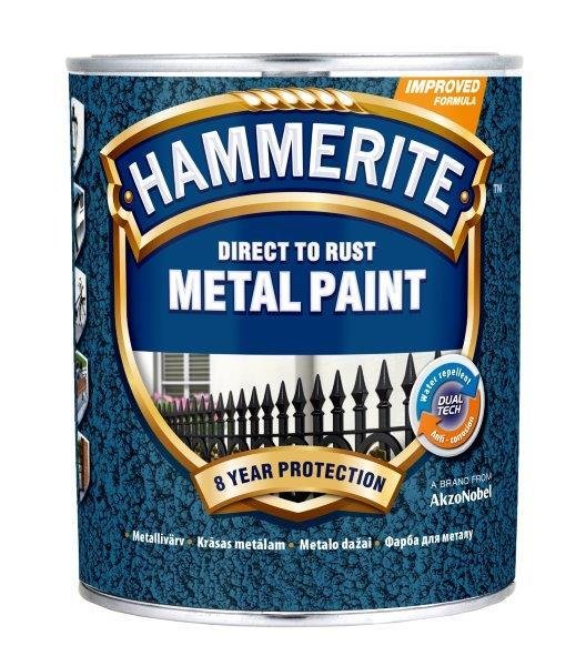 Metalo dažai HAMMERITE HAMMERED FINISH, sidabro sp., 5 l