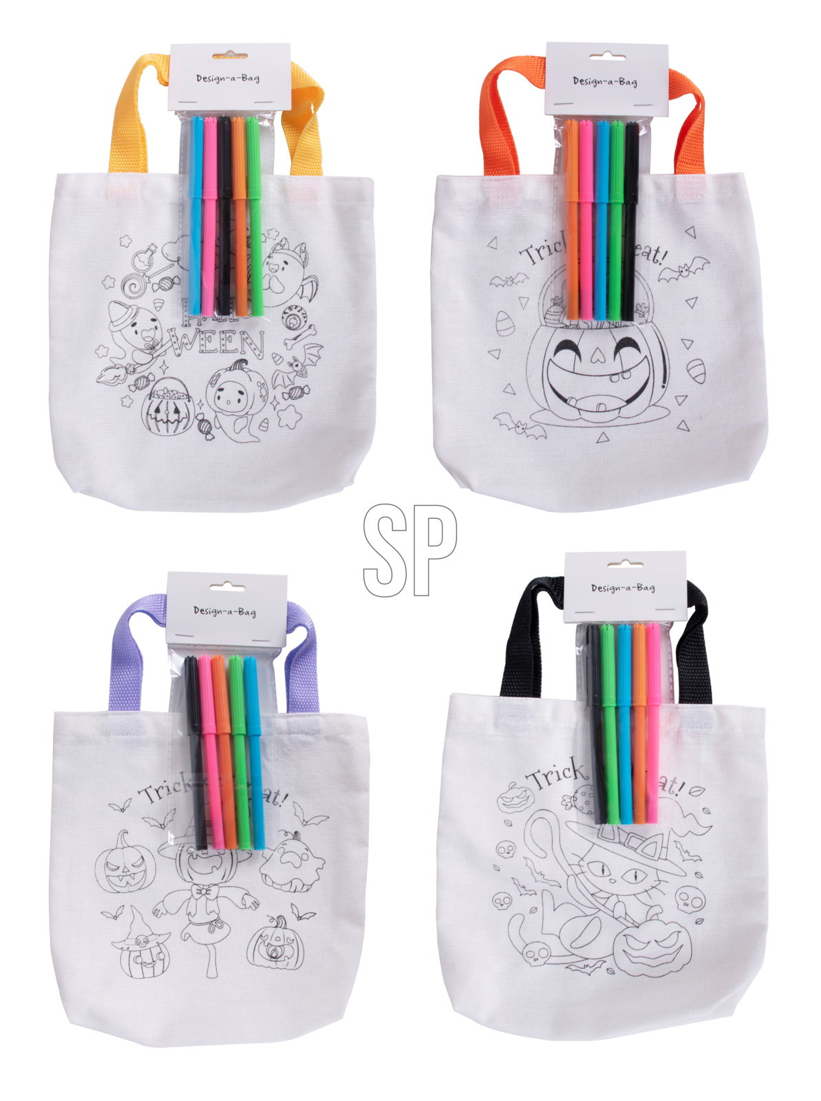 Dekoracijų rinkinys piešimui HALLOWEEN CARRY BAG, įv. sp., 4 rūšių, 0,9 x 20,5 x 30,5 cm-0