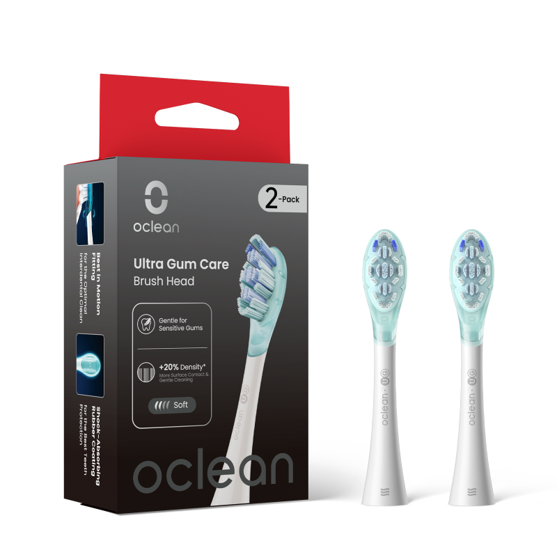 Pakaitinės galvutės OCLEAN Ultra Gum Care 2 vnt., minkštos, baltos spalvos - 3