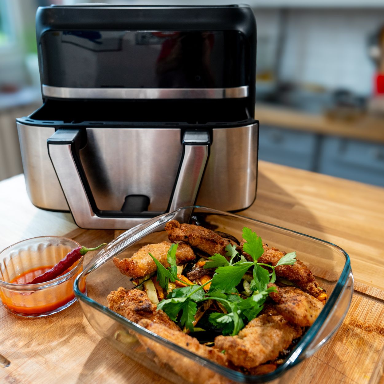 Stiklinis indas gruzdintuvei PYREX AIR FRYER, 2,2 L, 25 x 22 cm - 3
