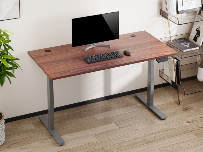 Reguliuojamo aukščio rašomasis stalas Up Up Bjorn L, 150x75 cm, tamsaus riešuto/pilka - 4