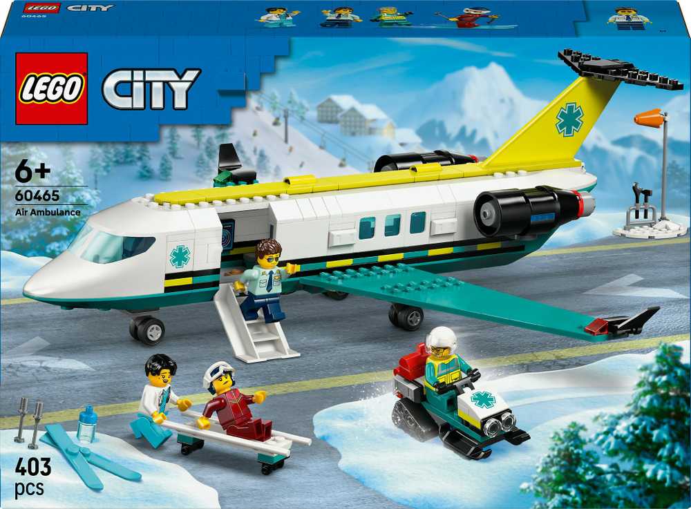 Konstruktorius LEGO City Big Vehicles Emergency Air Ambulance Airplane-0