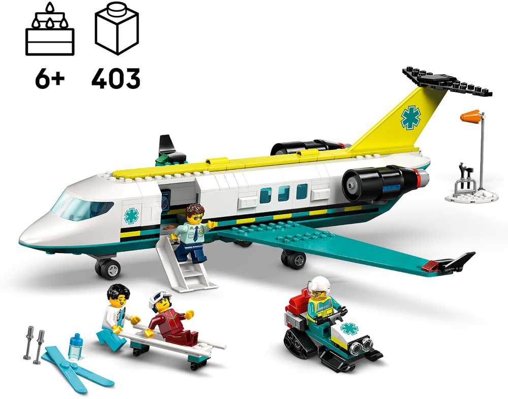 Konstruktorius LEGO City Big Vehicles Emergency Air Ambulance Airplane - 3