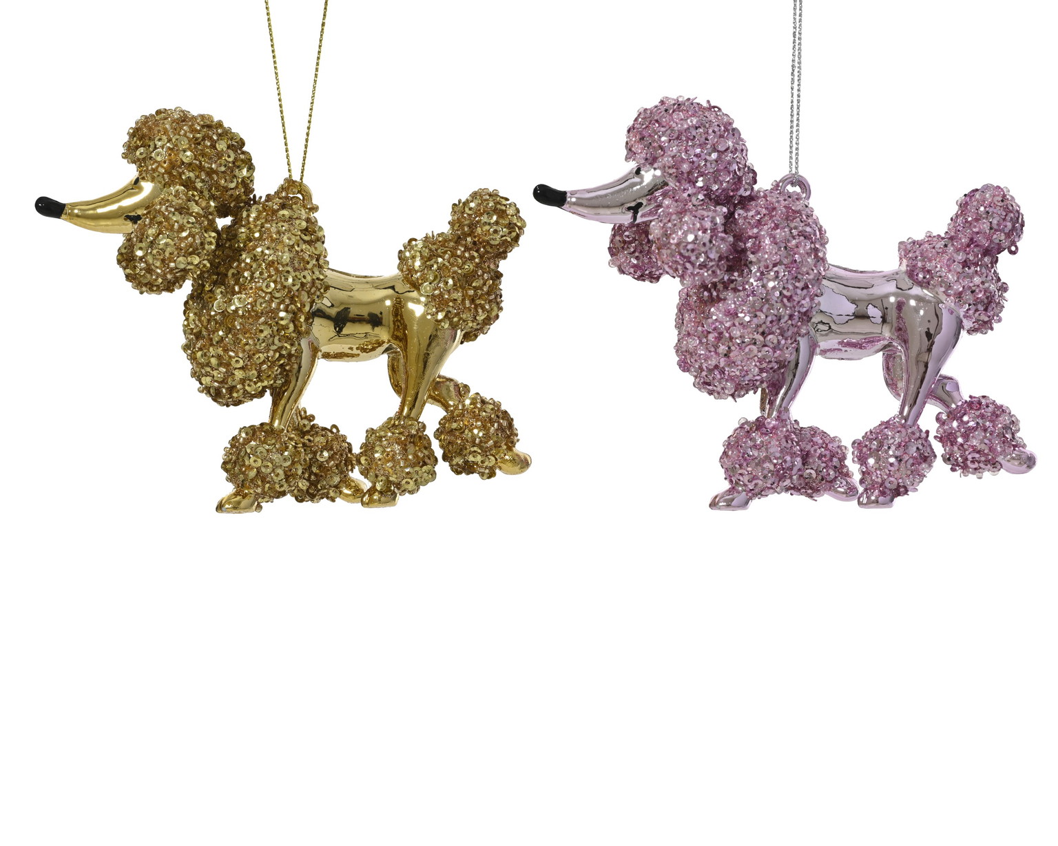 Pakabinama kalėdinė dekoracija POODLE, 2 spalvų, 6,1 x 10 x 12,1 cm, 1 vnt