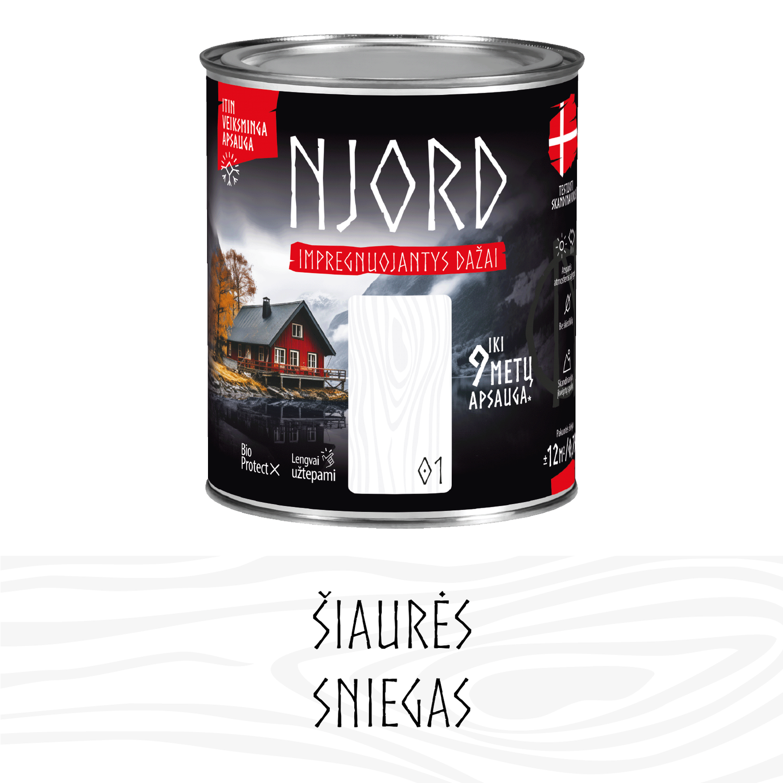 Impregnuojantys dažai medienai NJORD, šiaurinio sniego sp., 2,5 l-0