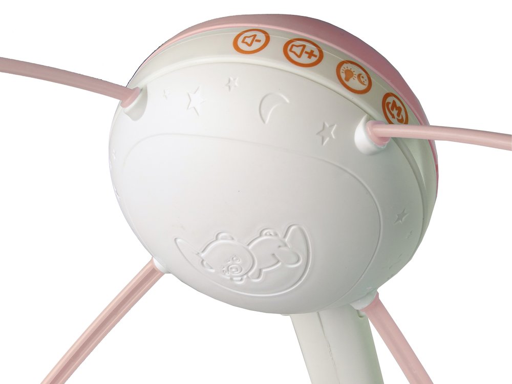 Kūdikių karuselės projektorius su garsais, rožinis - 7