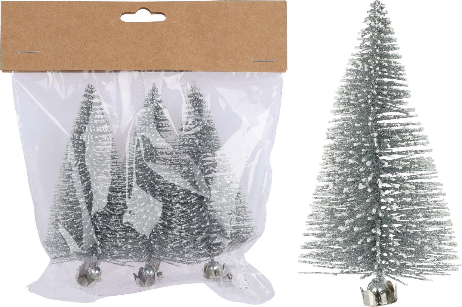 Įsegamų kalėdinių dekoracijų rinkinys XMAS TREE, sidabrinės sp., 10 cm, 3 vnt