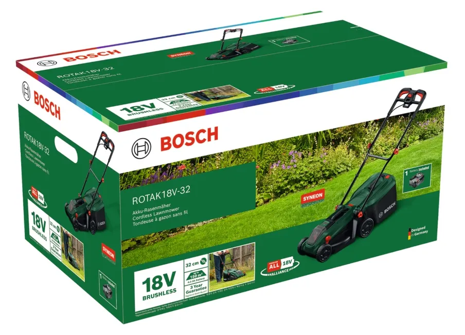 Akumuliatorinė vejapjovė BOSCH Rotak 18V-32, 18 V, 4,0 Ah Li-ion, 32 cm, 35 l - 3