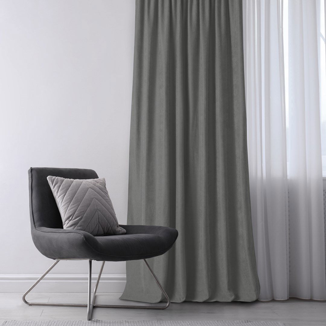 Naktinė užuolaida MILANA GREY PLEAT, 220x245 cm - 4