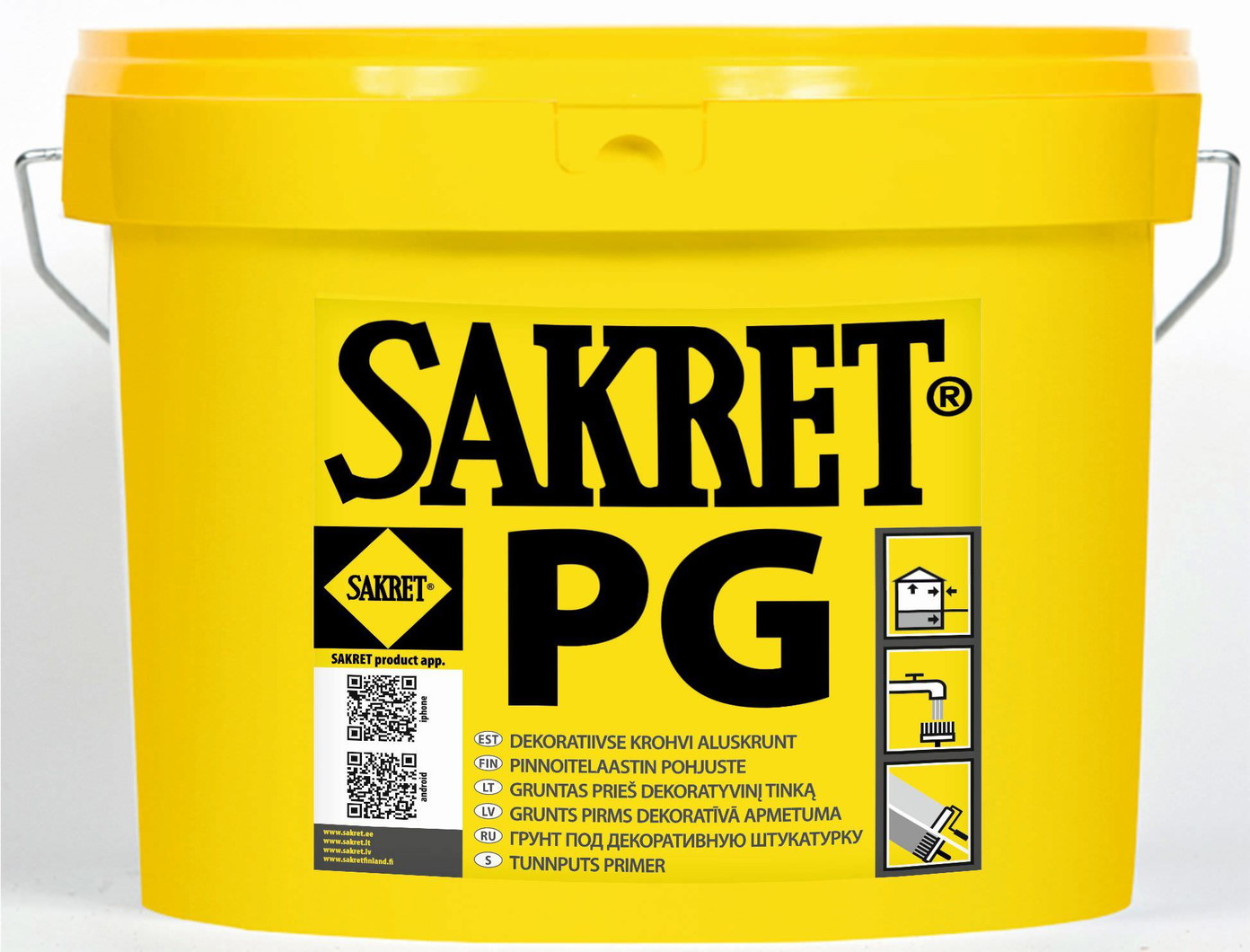 Gruntas prieš dekoratyvinį tinką SAKRET PG tonuojamas, baltos sp., 5 kg-0