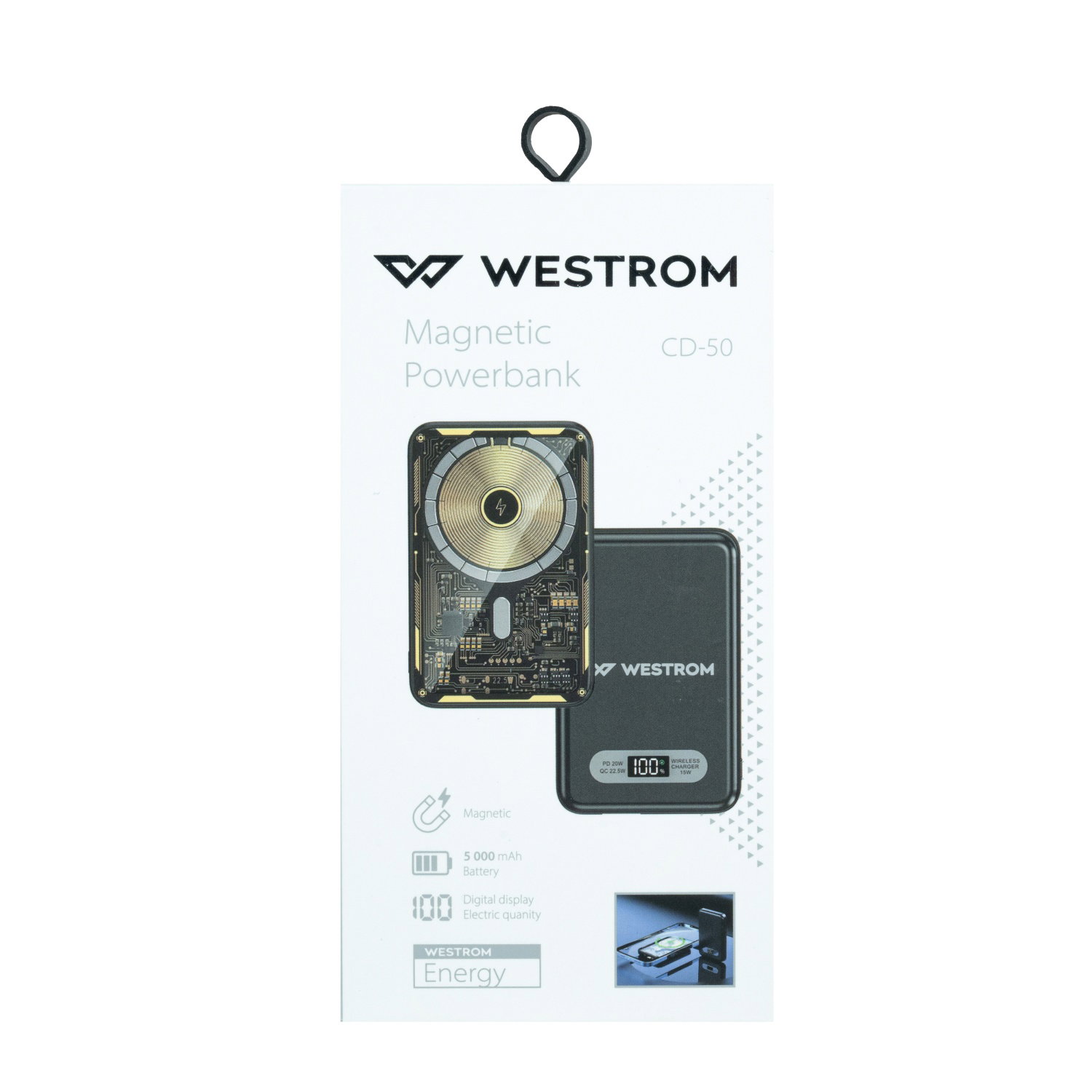 Magnetinis nešiojamas įkroviklis WESTROM-1