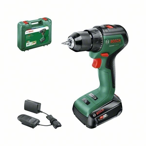 Akumuliatorinis suktuvas-gręžtuvas BOSCH UniversalDrill 18V-60, 18 V, 2,0 Ah Li-ion, 60 Nm-0