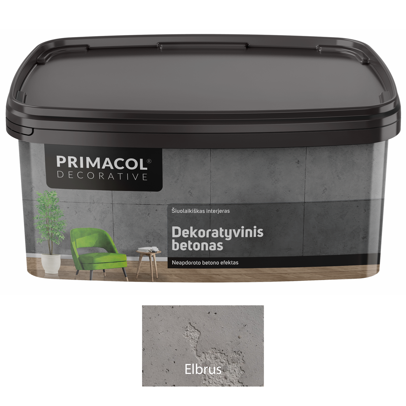 Dekoratyviniai betono dažai PRIMACOL ELBRUS, pilka, 8 kg-0