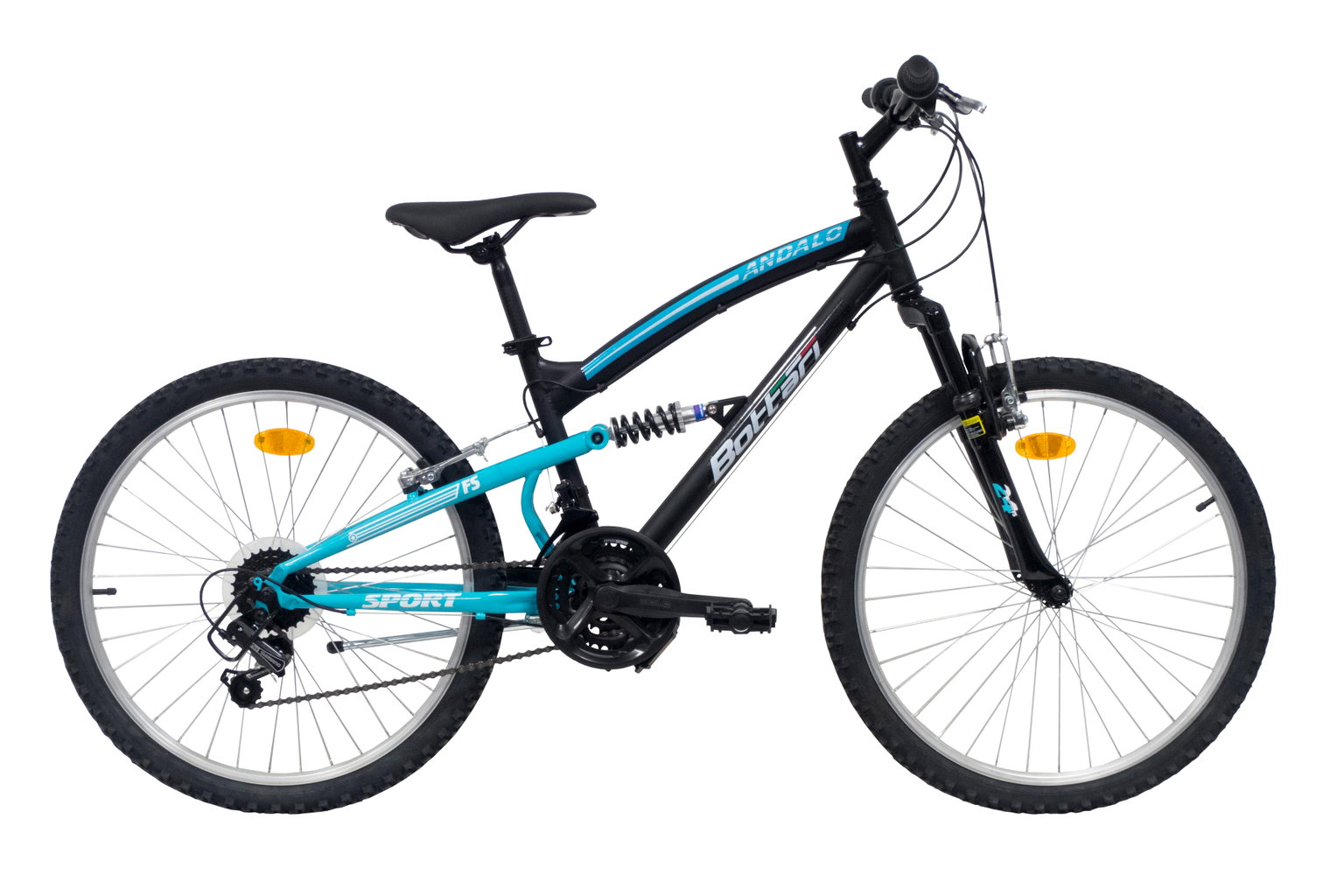 Kalnų dviratis Bottari Andalo MTB, 24", juodas/mėlynas-0