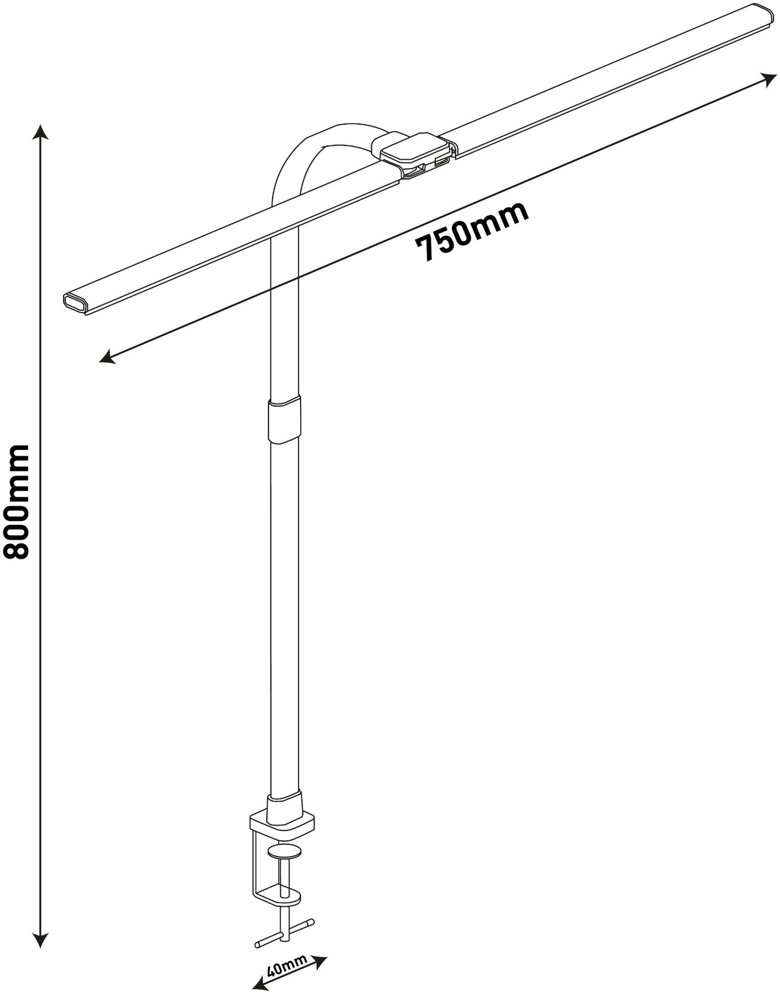 Stalinis LED šviestuvas su gnybtu AVIDE, 18 W, 1100 lm, USB, 75 x 80 cm - 3