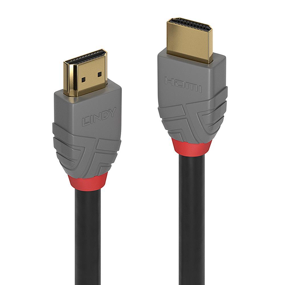 Laidas Lindy Anthra HDMI 2.0 Male, HDMI 2.0 Male, 2 m, pilka-1