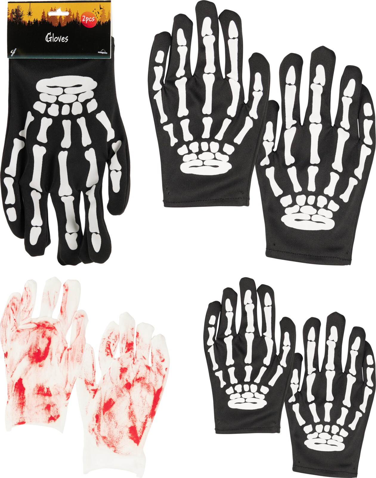 Dekoracija HALLOWEEN GLOVES, įvairių sp.,  2 rūšių, 1 x 10,5 x 20 cm-0
