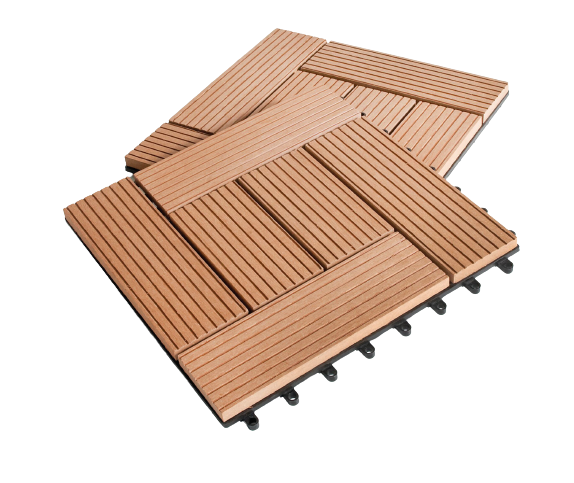 WPC terasinė plytelė Classic, rudos sp., 300 x 300 x 25 mm-0
