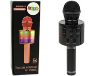 Belaidis karaoke mikrofonas su garsiakalbiais ir įrašymo funkcija WS-858, juodas - 4
