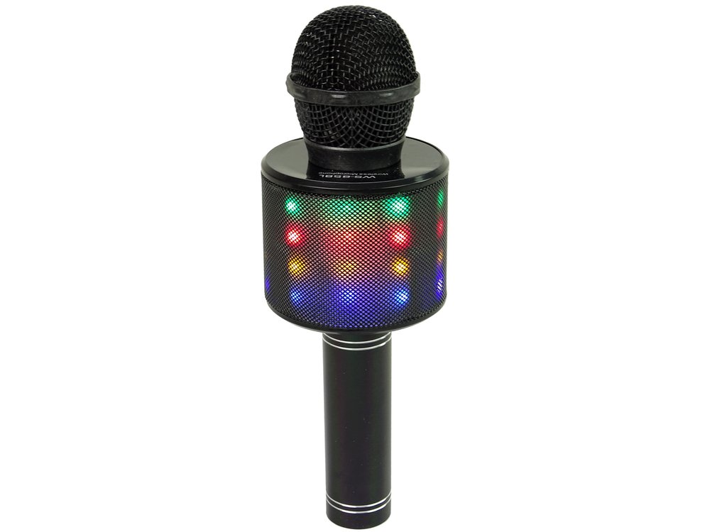 Belaidis karaoke mikrofonas su garsiakalbiais ir įrašymo funkcija WS-858, juodas - 7