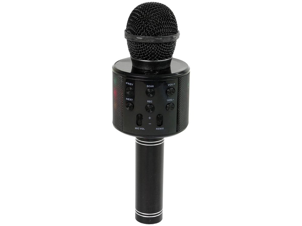 Belaidis karaoke mikrofonas su garsiakalbiais ir įrašymo funkcija WS-858, juodas - 5
