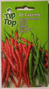Vienamečių paprikų sėklos DE CAYENNE, 0,3 g-0