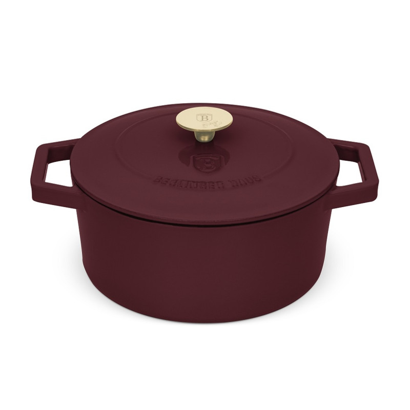 Ketaus troškinimo puodas BERLINGERHAUS LEONARDO, purpurinės sp., ø24 cm, 4,35 L-0