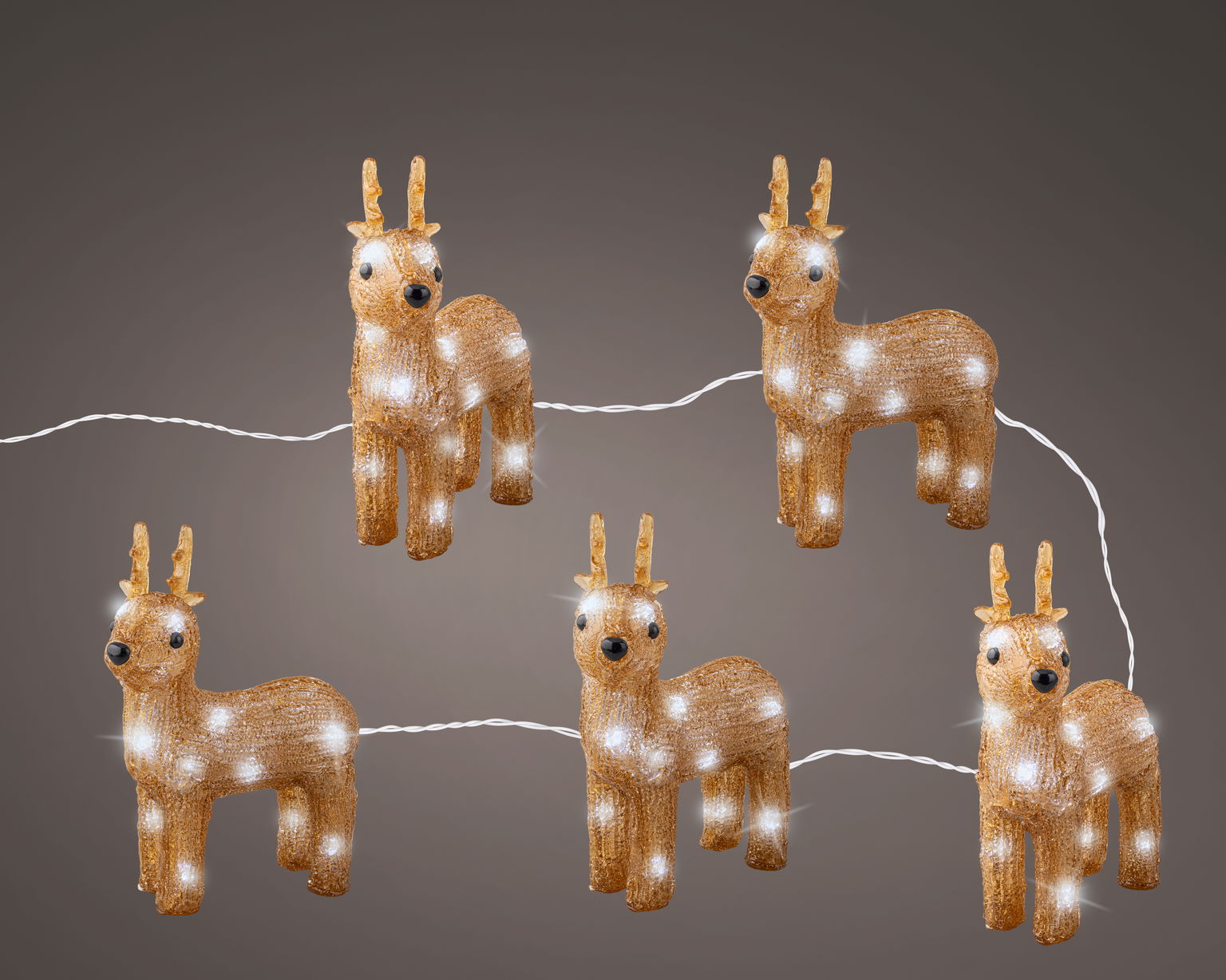 Elektrinė LED dekoracija REINDEER, 70LED, IP44, elementai AA (neįeina), laikmatis, h18cm-0