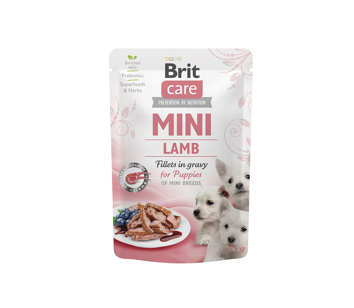 Konservuotas ėdalas šunims Brit Care Mini Puppy Lamb fillets in gravy, 85 g