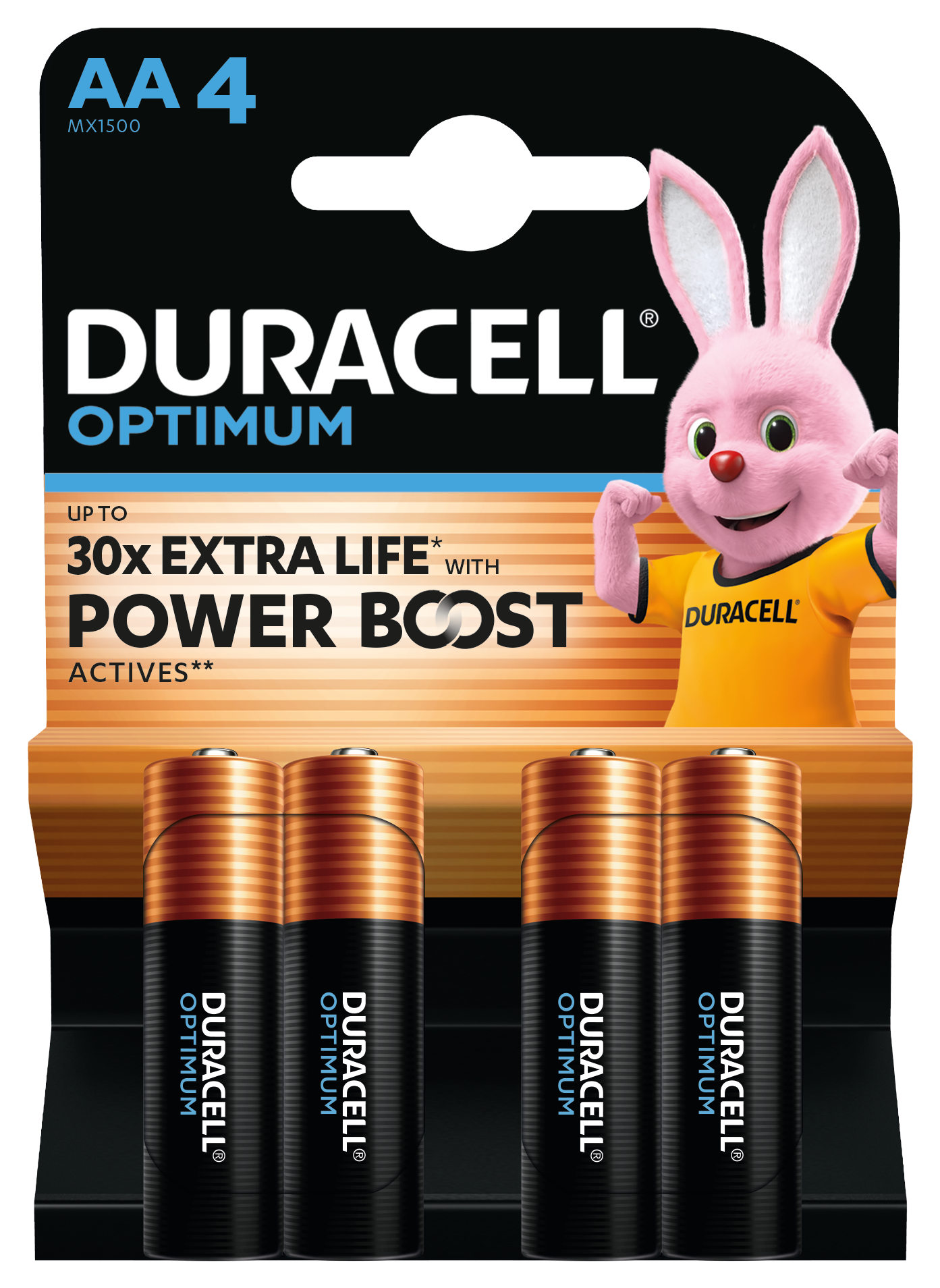 Elementai DURACELL OPTIMUM EXTRA LIFE, AA, 4 vnt-0