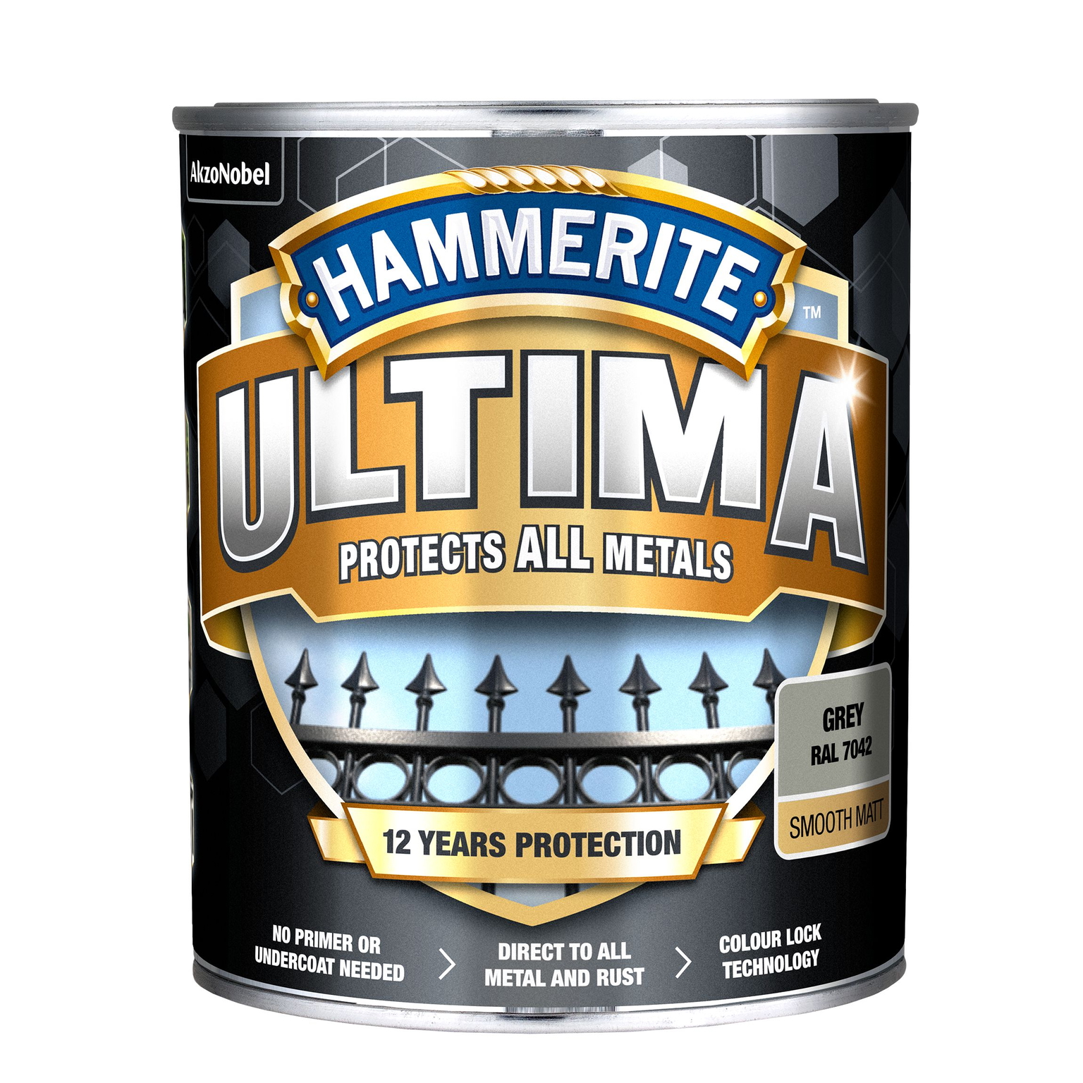 Metalo dažai HAMMERITE ULTIMA MATT, antikoroziniai, matiniai, baltos sp., 0,7 l-0