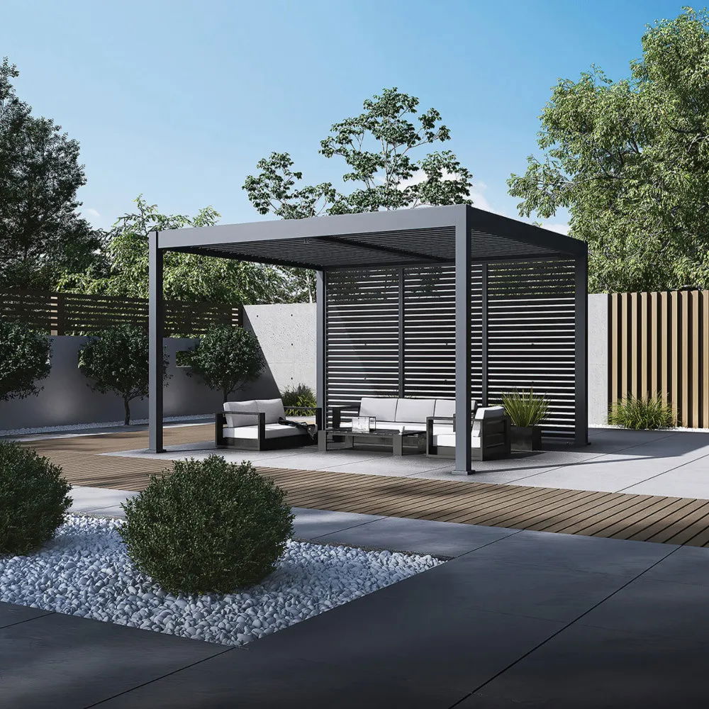 Pavėsinė Pergola ELEGANCE DUO 360x400 cm, Anthracite - 7