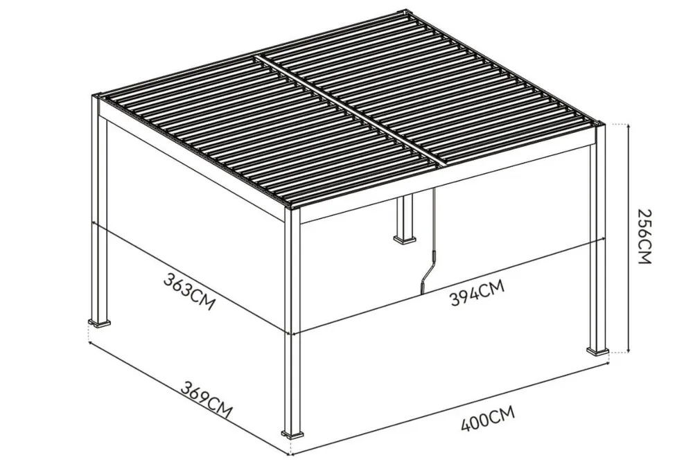 Pavėsinė Pergola ELEGANCE DUO 360x400 cm, Anthracite - 8