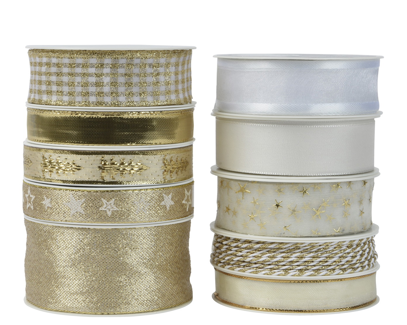 Dovanų pakavimo juostelė RIBBON, 10 rūšių, šampaninės sp., 1,5 x 400 cm, 1 vnt-0