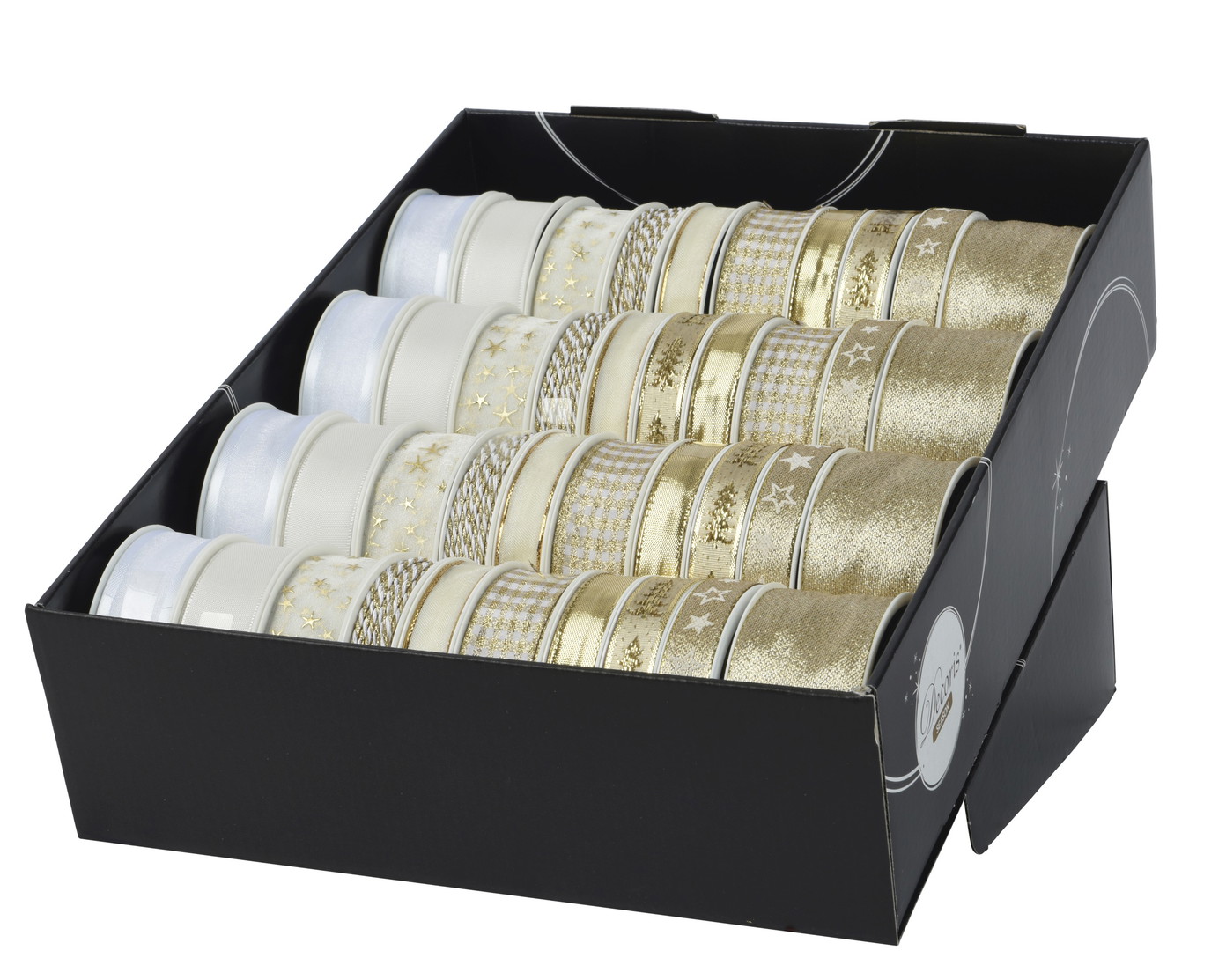 Dovanų pakavimo juostelė RIBBON, 10 rūšių, šampaninės sp., 1,5 x 400 cm, 1 vnt-1