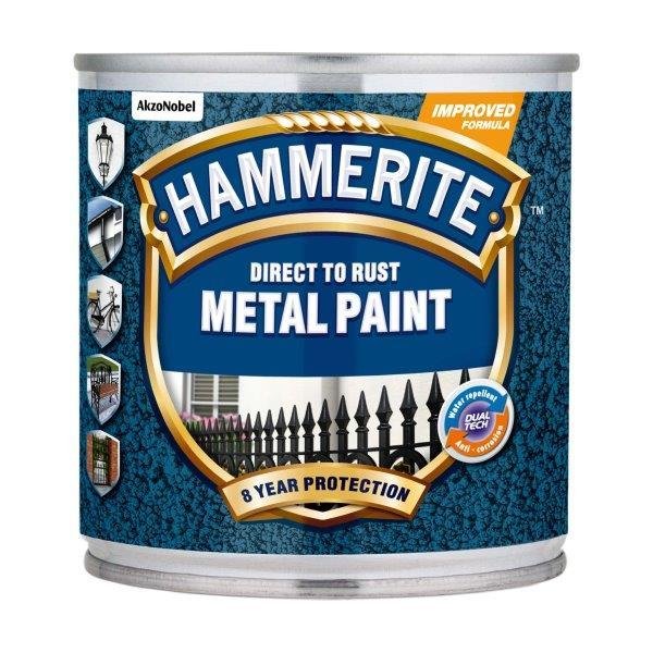 Metalo dažai HAMMERITE HAMMERED FINISH, sidabro sp., 250 ml