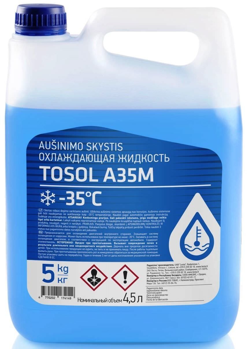 Aušinimo skystis LESTA Tosol-A35M, mėlynos sp., 5 kg