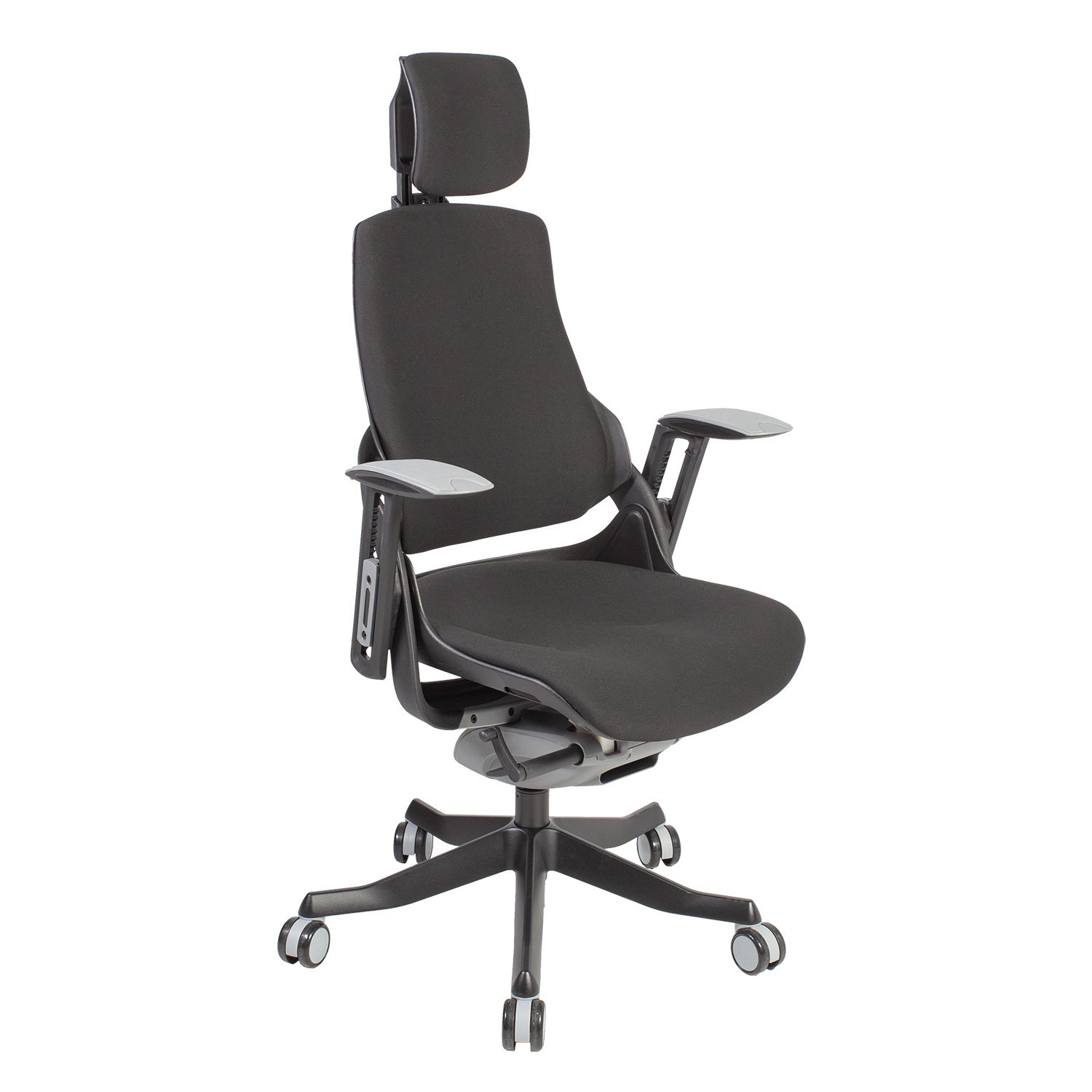 Biuro kėdė WAU su galvos atrama 65x49x112-129 cm, juoda - 1