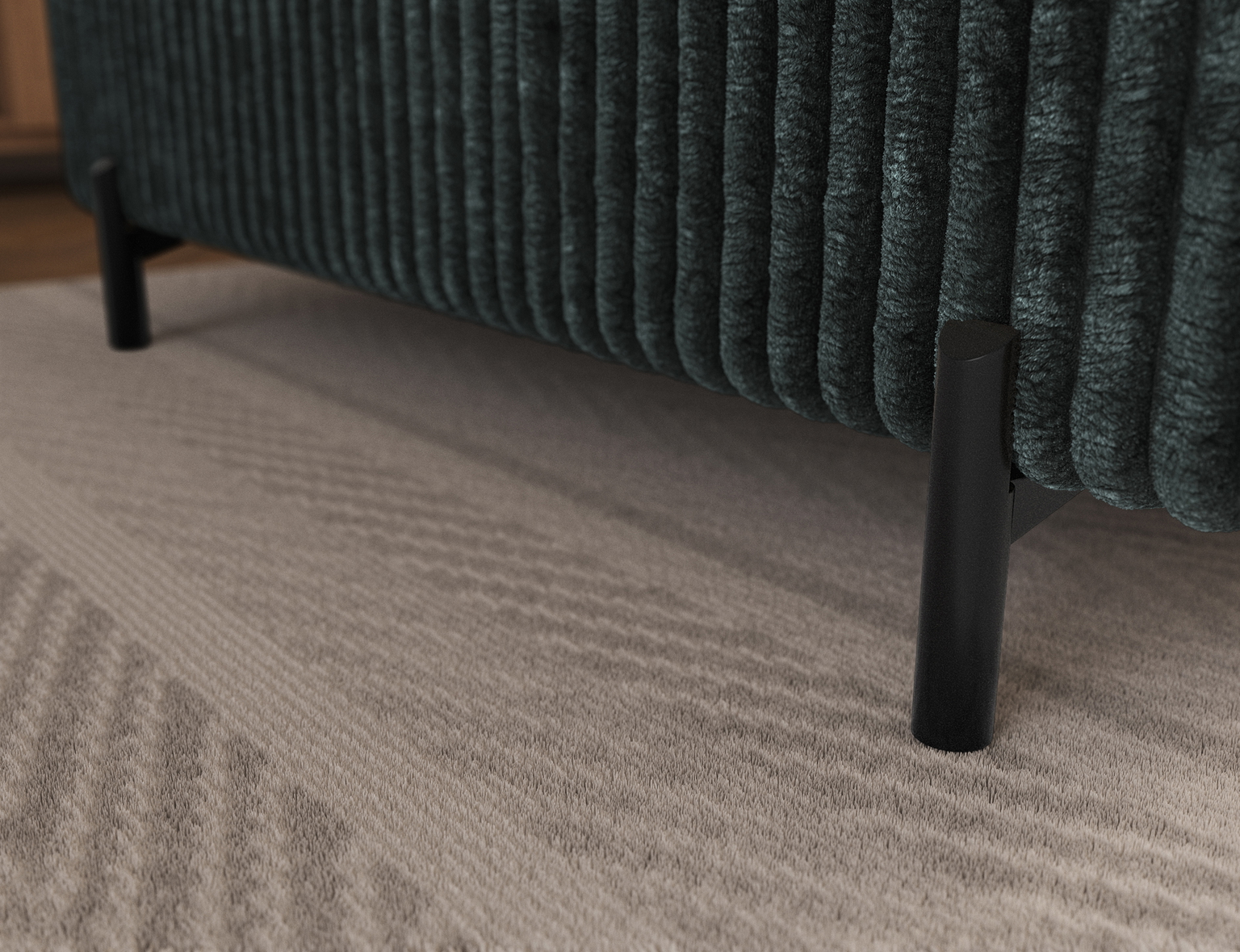 Kampinė sofa - lova Colesio, žalia sp., dešininė, 200 x 274 cm x 93 cm - 8