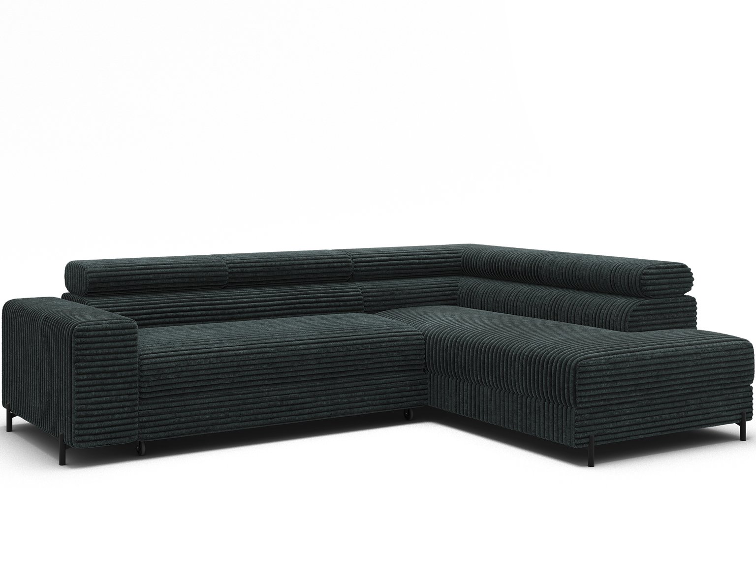 Kampinė sofa - lova Colesio, žalia sp., dešininė, 200 x 274 cm x 93 cm - 3