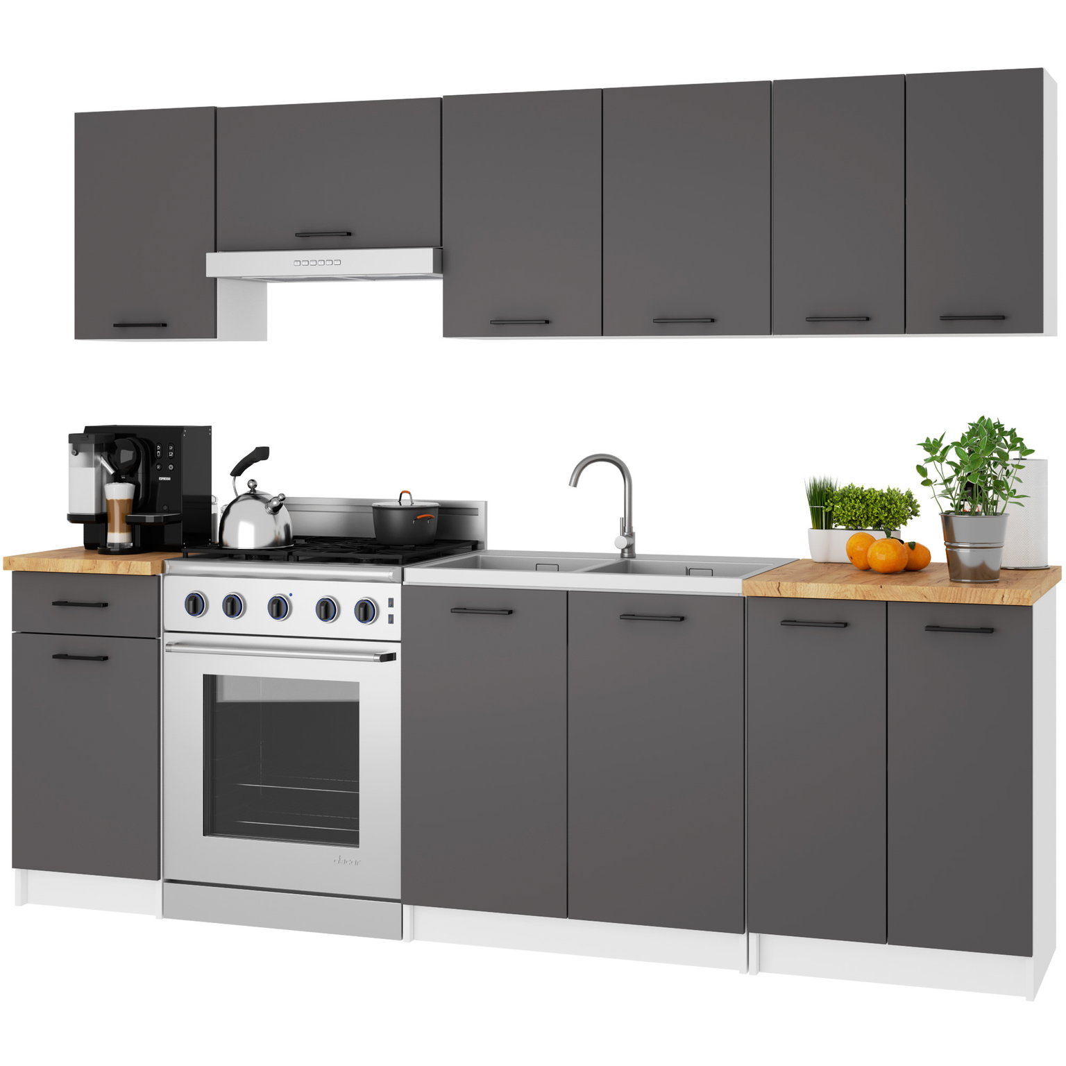 Virtuvės spintelė OLIVIA S50 SZ1, balta/betono - 4